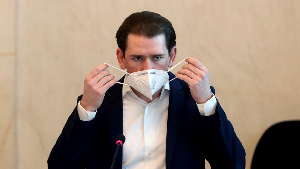 Austrian chancellor Sebastian Kurz said on Tuesday ‘the only thing that should matter is whether the vaccine is effective and safe, and not where it comes from’. Photograph: Ronald Zak/AP Photo