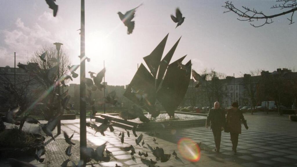 A candlelight vigil took place in Eyre Square for the six who died in the balcony collapse in Berkeley. File photograph: Dara Mac Donaill