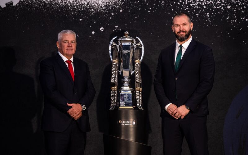 Wales head coach Warren Gatland and Ireland head coach Andy Farrell at the Six Nations launch earlier this month. Photograph: Billy Stickland/Inpho