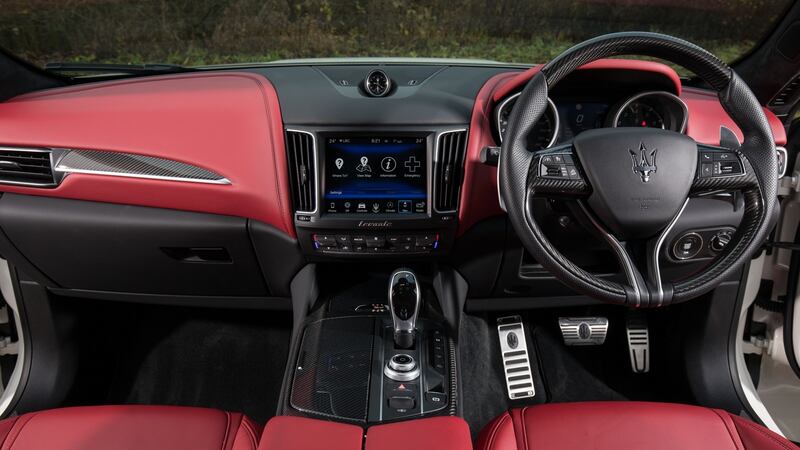 The interior looks beautiful, at first, as if a small explosion has gone off in a leather-and-carbon-fibre factory, and items such as the seats and the gorgeous little analogue clock really lift the ambience to a level that BMW and Audi simply can’t reach