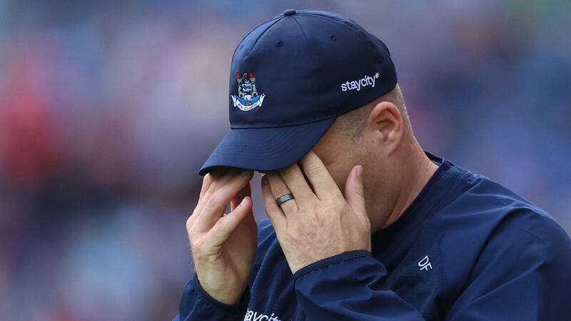 Dessie Farrell during Dublin's All-Ireland quarter-final against Tyrone on Saturday. Photograph: James Crombie/Inpho