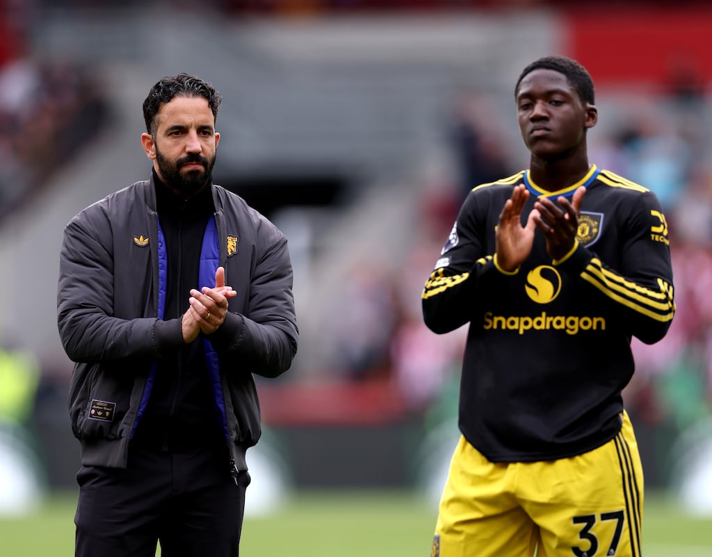 Manchester United head coach Ruben Amorim after his side's defeat to Brentford last week. Photograph: Justin Setterfield/Getty Images