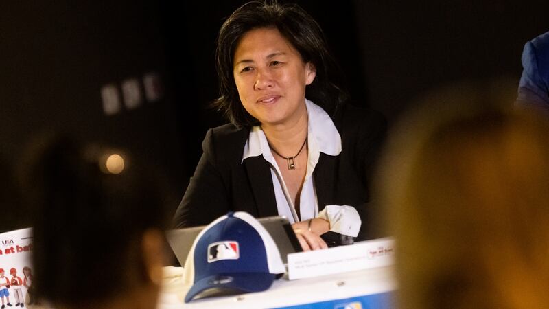 Kim Ng was already the youngest assistant general manager in MLB for the New York Yankees when she first interviewed for GM in 2005 for a vacancy with the Los Angeles Dodgers. Photograph: Marcelo Maragni/MLB Photos via Getty Images