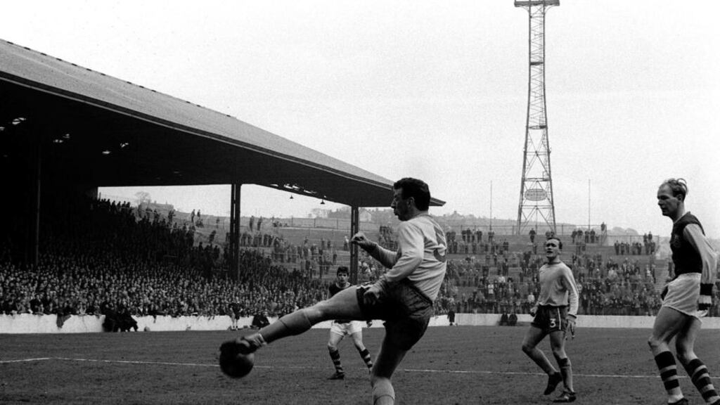 Burnley host Chelsea in a Division One game from Turf Moor, Burnley circa 1965. The club have been playing on this piece of land since February 1883. Photograph: Bob Thomas/Getty