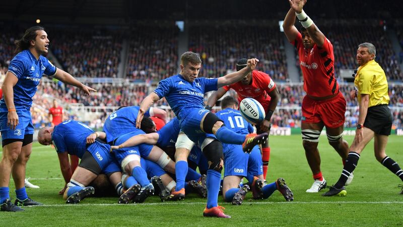 Luke McGrath of Leinster kicks under pressure. Photo: Dan Mullan/Getty Images
