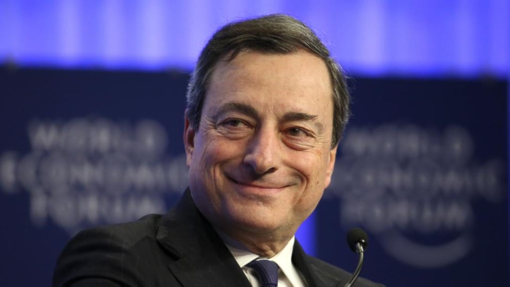 The ECB rescued the European project by dint of one little phrase – Mario Draghi’s promise to do “whatever it takes” to save the euro. Photograph: Chris Ratcliffe/Bloomberg