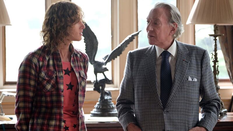 Harris Dickinson and Donald Sutherland in Trust