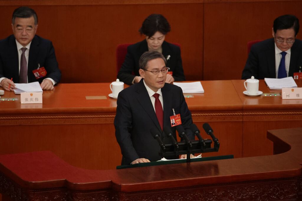 Chinese premier Li Qiang has said that achieving China's target of 5% growth this year will not be easy. Photograph: Andres Martinez Casares/EPA