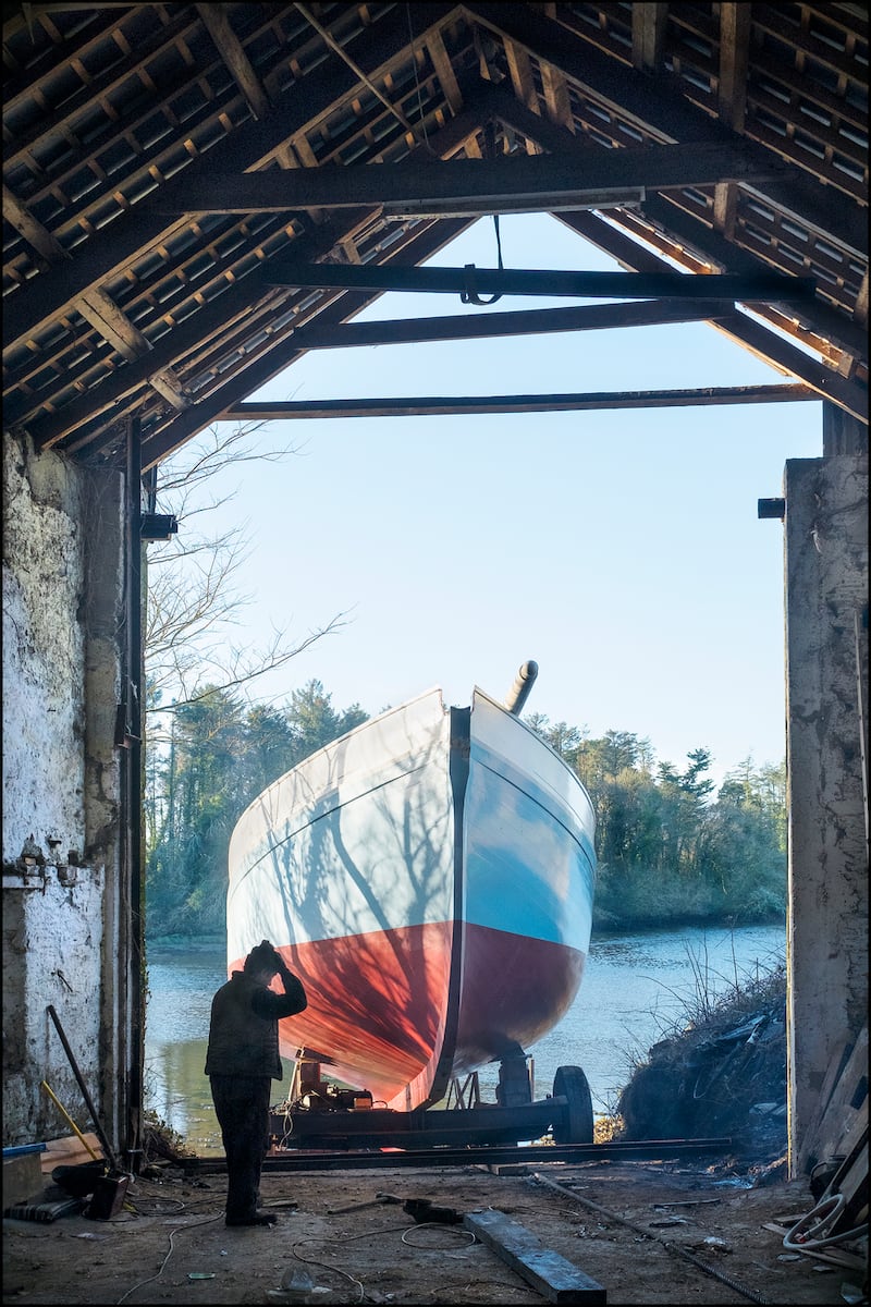 A still moment as Ilen leaves the top shed for the first time in 10 years in 2018. Photograph: Kevin O’Farrell