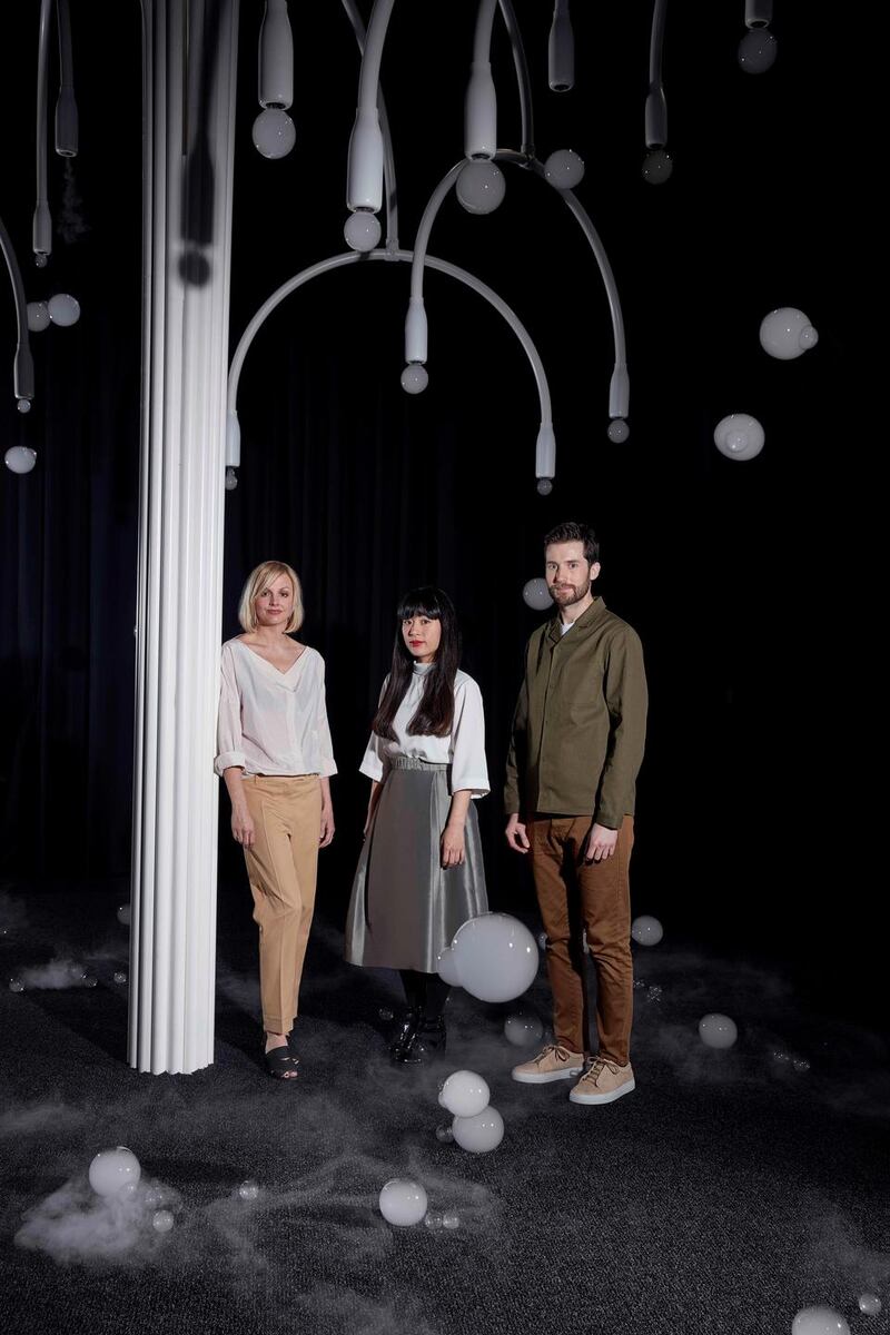 Karin Gustafsson, creative director of Cos, and Azusa Murakami and Alexander Groves of Studio Swine with New Spring in Milan