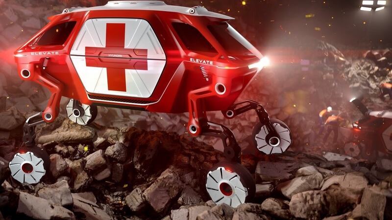 “When a tsunami or earthquake hits, current rescue vehicles can only deliver first responders to the edge of the debris field.,” said John Suh, Hyundai vice president