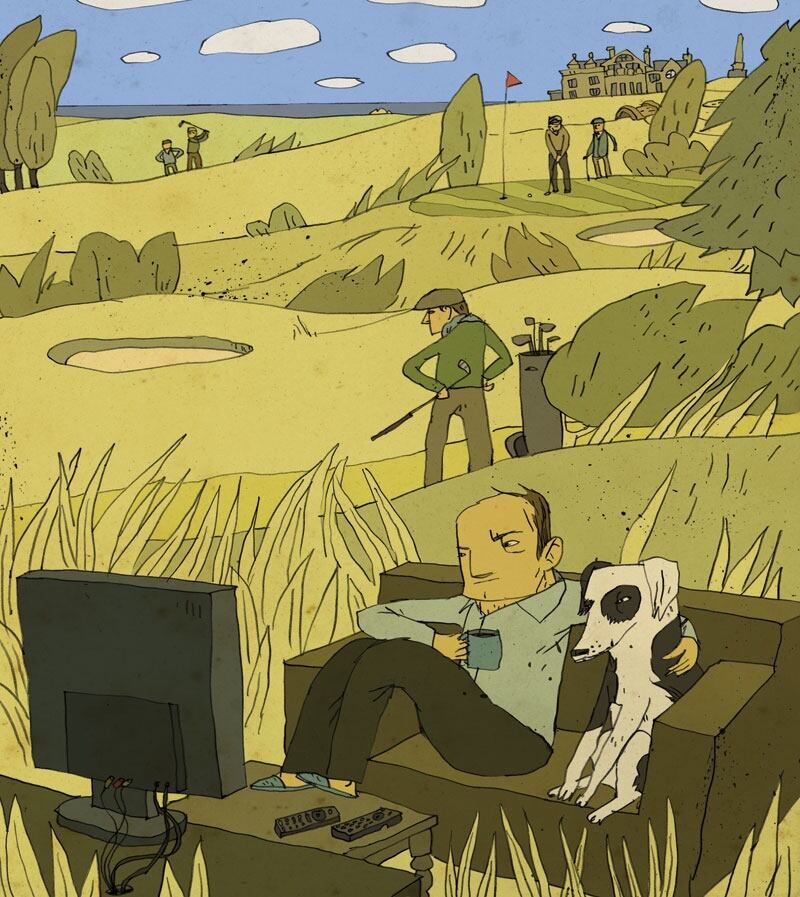 There’s something about the quiet dark and the six-hour time difference that makes any Open venue feel distant and mysterious.  Illustration: Patrick Latimer