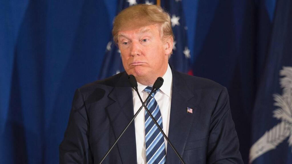 Donald Trump: brushed off pontiff’s remark that the billionaire was “not a Christian” if he wanted to build walls to keep migrants out. Photograph: Jim Watson/AFP