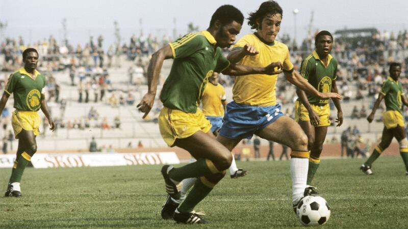 Zaire players were told they would not be allowed to return home if they lost to Brazil by more than four goals in 1974. Photograph: Getty Images