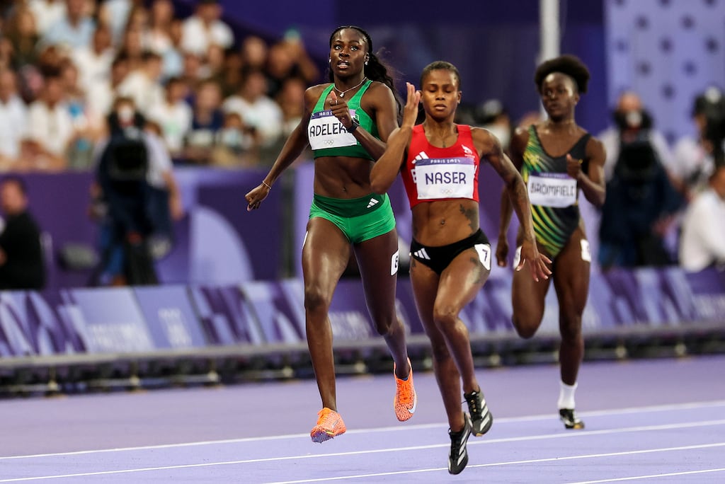 Ireland’s Rhasidat Adeleke on her way to finishing second. Photograph: Morgan Treacy/Inpho