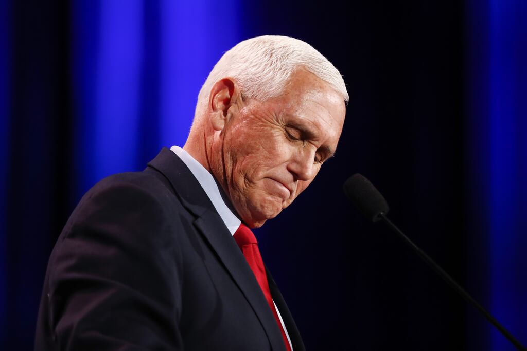 Former US vice-president Mike Pence: classified material was discovered at his home. Photograph: Caroline Brehman, EPA
