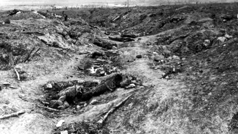 Scene in one of the German trenches in Guillemont during the Battle of the Somme. Photograph: Popperfoto/Getty Images