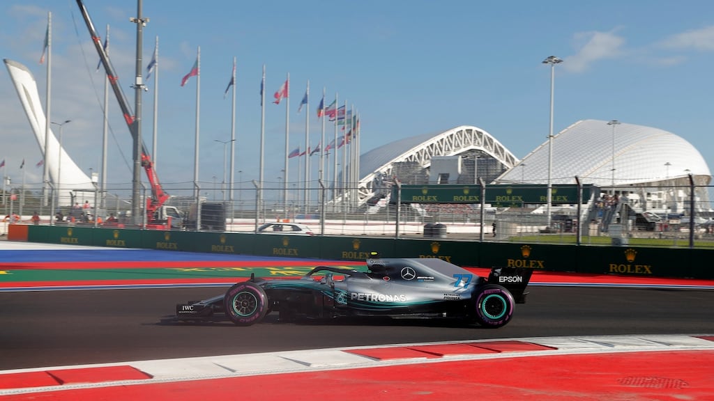 Mercedes’ Valtteri Bottas during qualifying for the Russian Grand Prix in Sochi. Photograph: Maxim Shemetov/Reuters