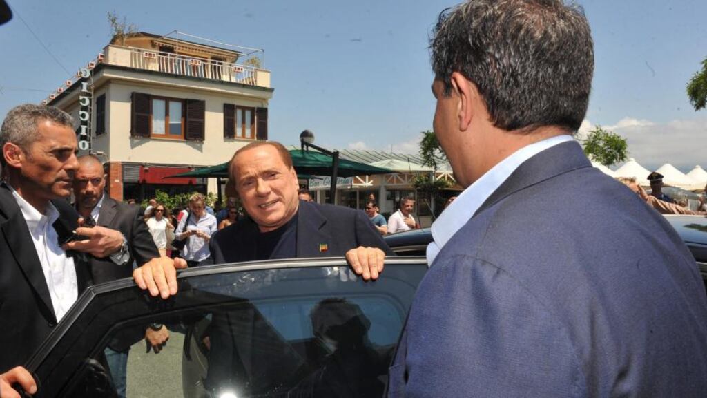 Forza Italia leader Silvio Berlusconi campaigning in Ameglia on Sunday. Photograph: Paolo Zeggio/EPA