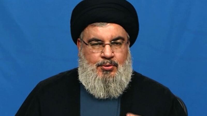Hizbullabh leader Sayyed Hassan Nasrallah accuses Saudi Arabia of declaring war on Lebanon. Photograph: AFP/Ho/Al Manar