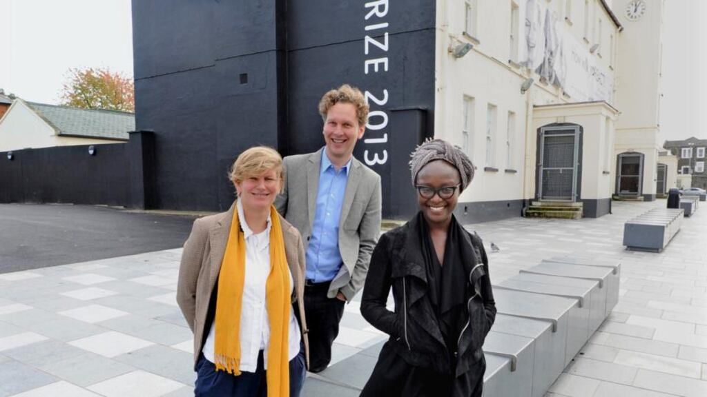 Turner Prize nominees Laure Prouvost, David Shrigley and Lynette Yiadom-Boakye. Photograph: Trevor McBride
