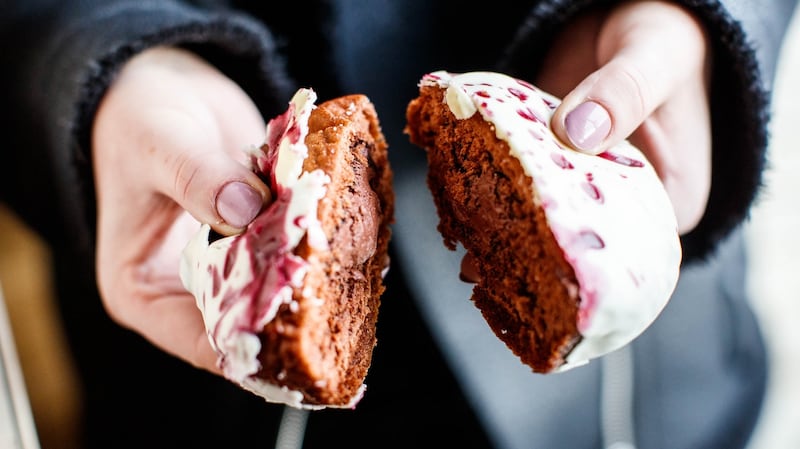 Bakery Aungier Danger’s doughnut to compliment Guinness, a one-off creation for St  Patrick’s Day. Photograph: Andres Poveda