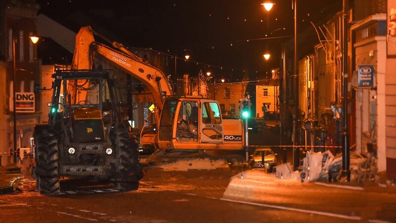 An ATM was taken from the wall of a Bank of Ireland in Ballybay, Co Monaghan ion the early hours of Sunday. Photograph: Philip Fitzpatrick.