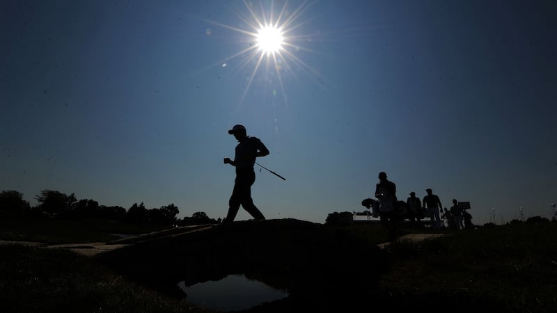 Patrick Cantlay during the BMW Championship at Conway Farms Golf Club. A joint ninth place finish secured him a place in the Tour Championship. Photograph: Thomas J Russo/USA TODAY