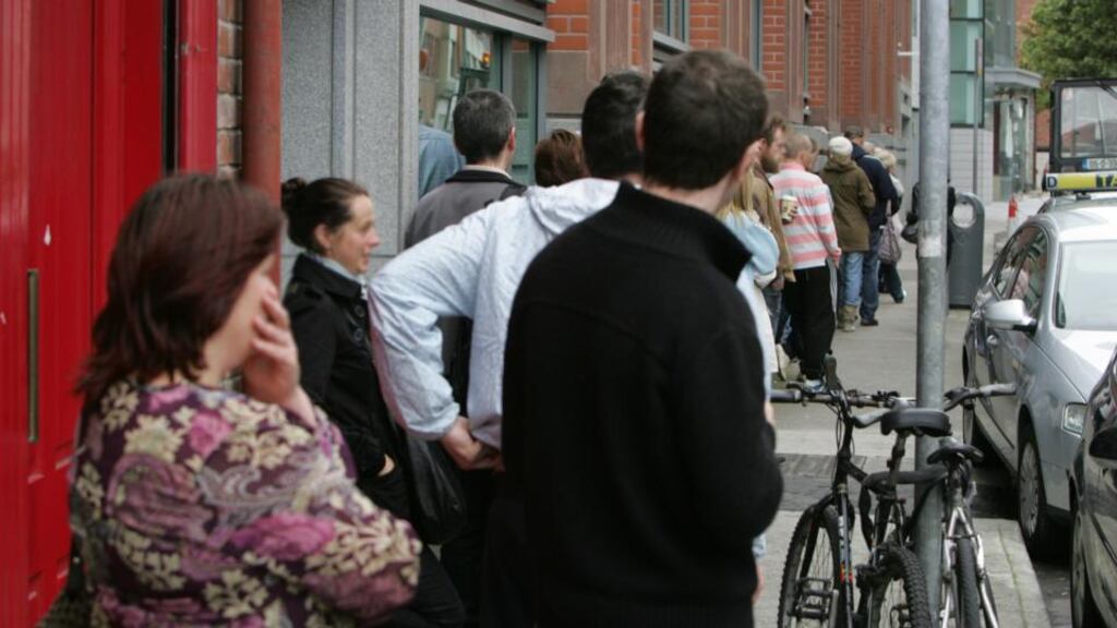 Queueing for a living: Dublin’s Northside Partnership, which operates in an area covering 130,000 people, has been singled out for praise for its approach to dealing with the long-term unemployed. Photograph: Frank Miller/The Irish Times