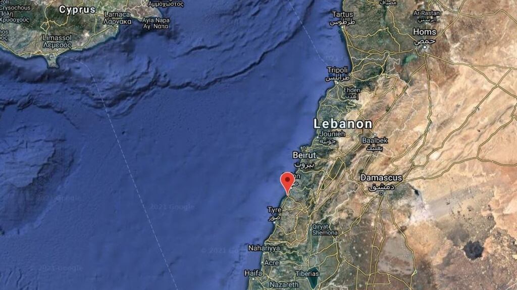 The Lebanese state electricity company confirmed that the thermoelectric plant at the Zahrani power station (marked above, south of Beirut) had stopped operating. Photograph: Google Street View
