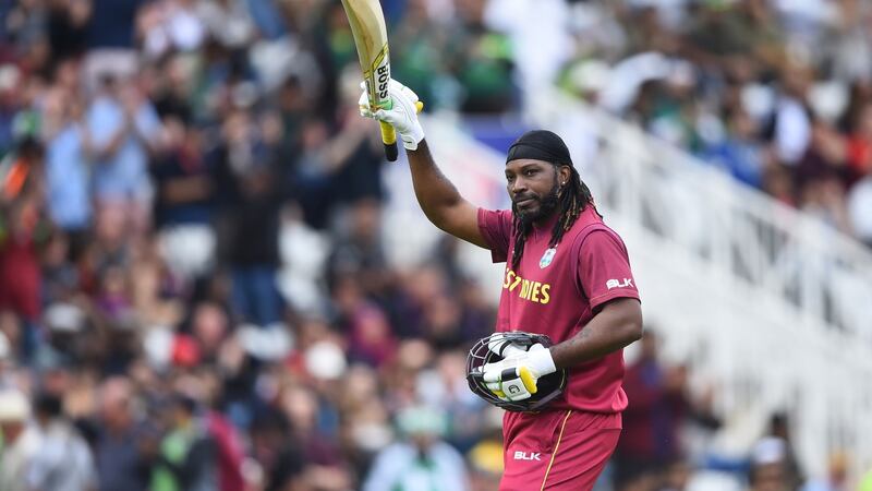 Chris Gayle scored 50 as the West Indies routed Pakistan at Trent Bridge. Photograph: Nathan Stirk/Getty