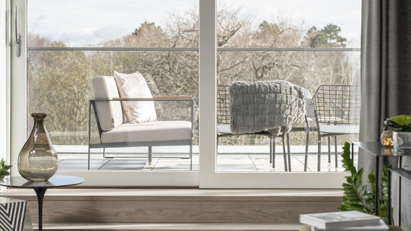 View of the terrace in show penthouse in Marianella.