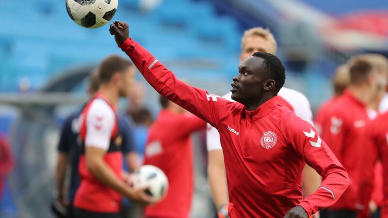 Pione Sisto ahead of Denmark’s clash with Australia. Photograph: Tatyana Zenkovich/EPA