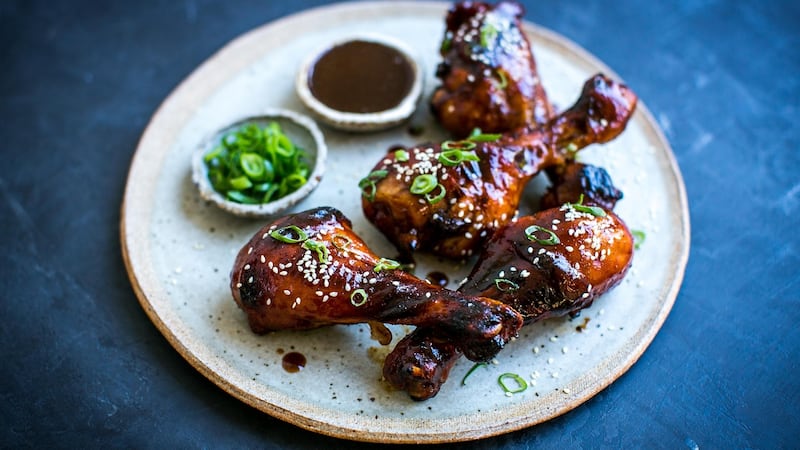 Sticky char siu chicken drumsticks: the marinade for this recipe is wonderful with any type of meat.