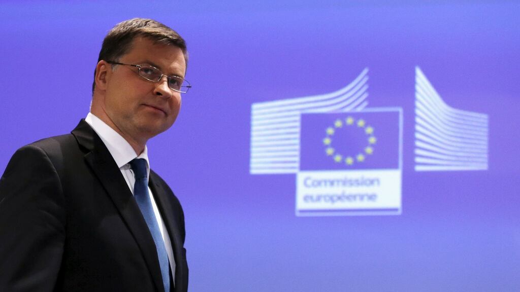 European Commission vice-president Valdis Dombrovskis said the proposed new rules could ‘weigh unduly’ on the European economy. Photograph: Reuters