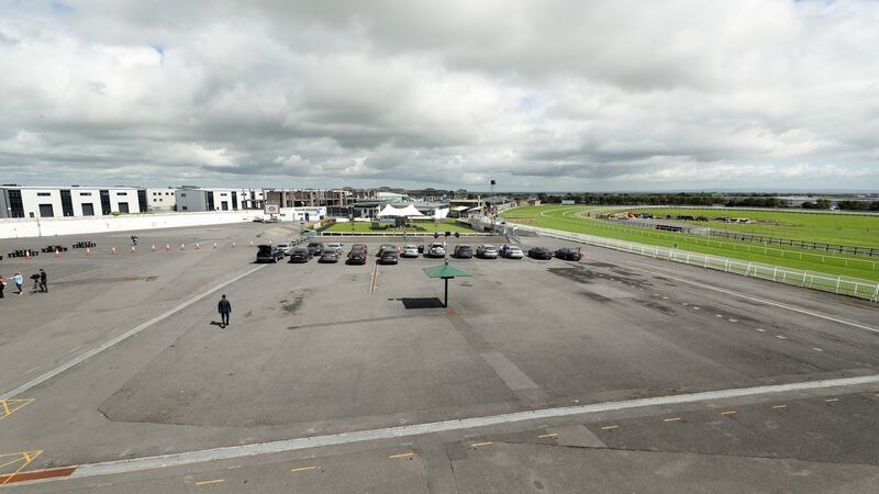 An empty view of where bookies would normally operate during day one of the Galway races. Photograph: Niall Carson/PA Wire