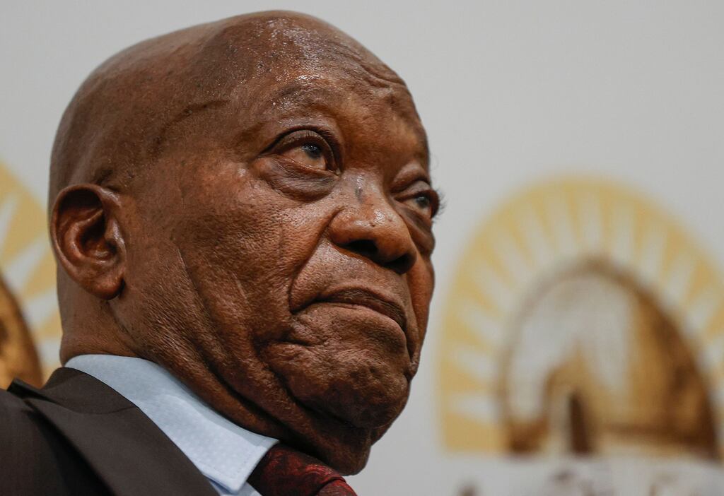 Jacob Zuma: imprisoned in July 2021 after ignoring an instruction to testify at an inquiry into public sector corruption during his presidency. He served two months of a 15-month sentence before his release on medical parole. Photograph: Phill Magakoe/Getty Images