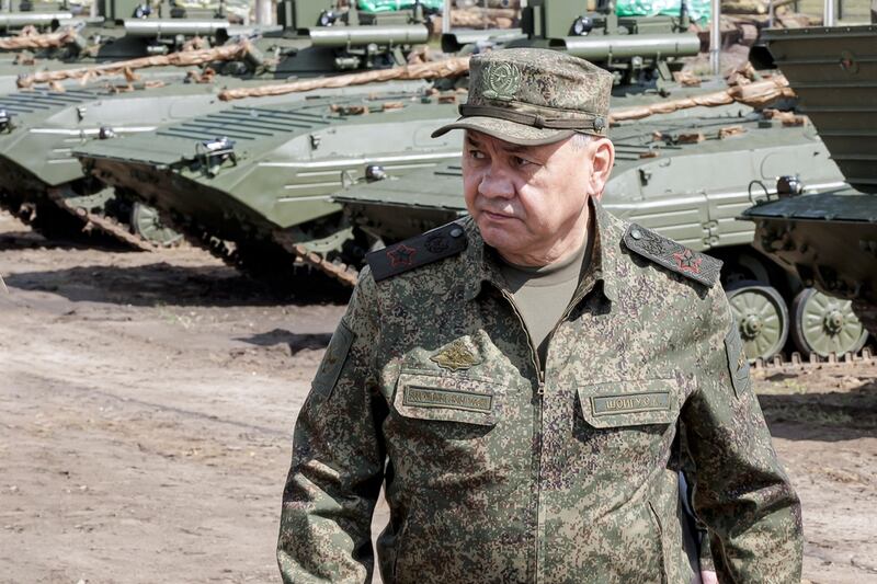 Yevgeny Prigozhin was, by the end of February, publicly accusing Russian defence minister Sergei Shoigu (pictured) of treason, claiming he was deliberately withholding ammunition and supplies from Wagner to destroy it. Photograph: AP