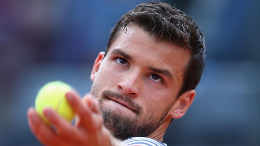 Grigor Dimitrov of Bulgaria prepares to serve against Tommy Haas of Germany in Rome. Photo: Julian Finney/Getty
