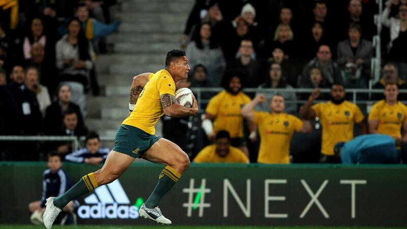 Rugby Australia are to speak to Israel Folau over comments he made on his Instagram suggesting gay people would be condemned to hell. Photograph: Joe Allison/Inpho
