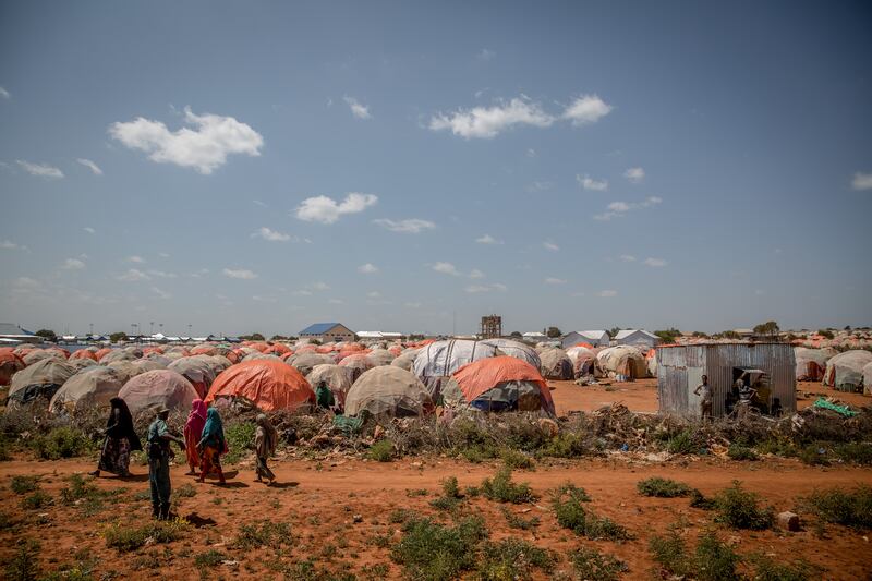 A camp for displaced people in Baidoa, Somalia. Photograph: Sally Hayden.