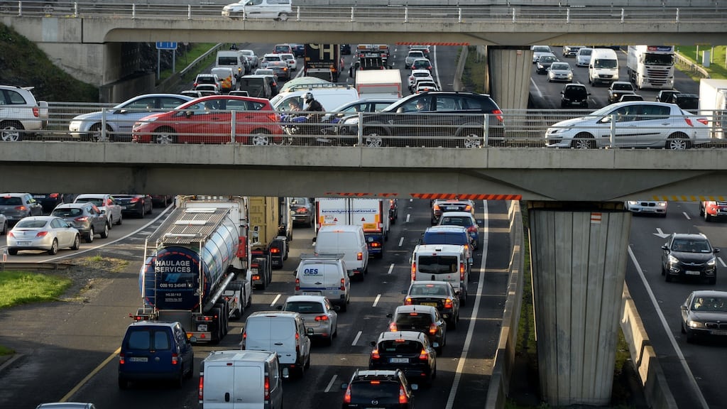 Traffic on the M50 in Dublin. Photograph: Alan Betson