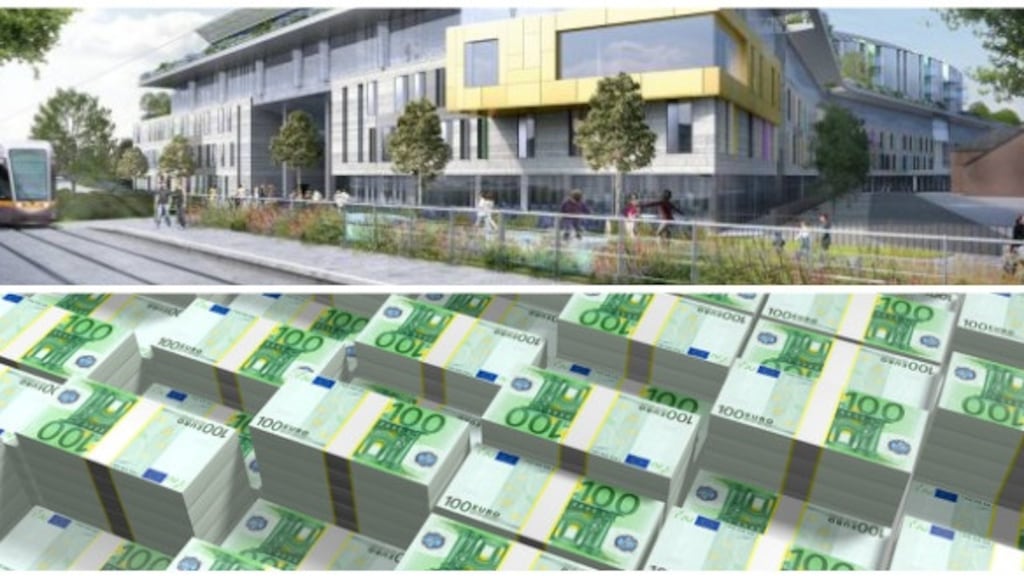 An artist’s impression of what the national children’s hospital will look like. Sinn Féin’s Mary Lou McDonald said Finland, a comparable jurisdiction, was building a hospital for half the cost.
