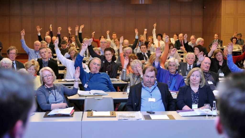 IMO doctors vote against an abortion motion at their annual conference in The Europe Hotel, Killarney today. Photograph: Don MacMonagle