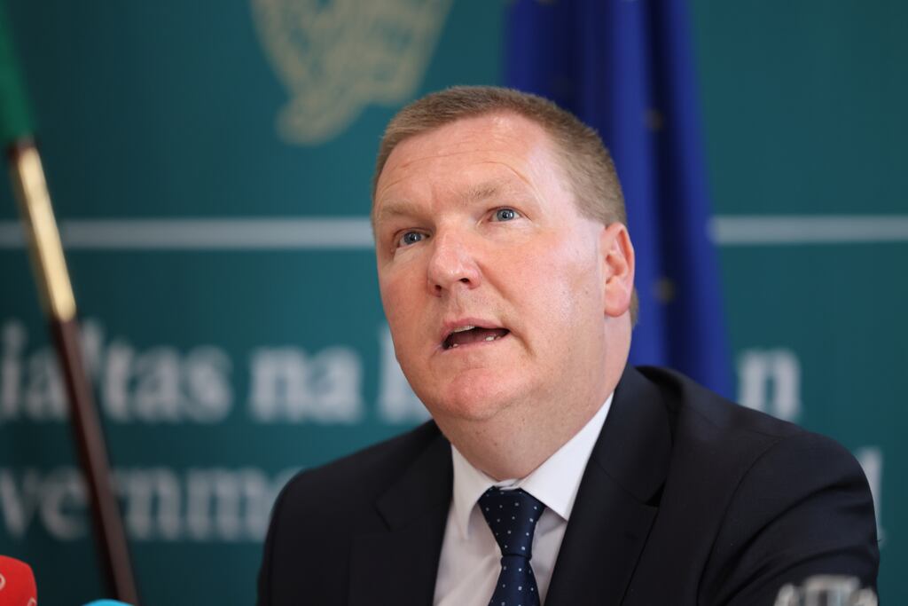 The strong Exchequer returns for February were welcomed by Minister for Finance Michael McGrath. Photograph: Dara Mac Dónaill / The Irish Times