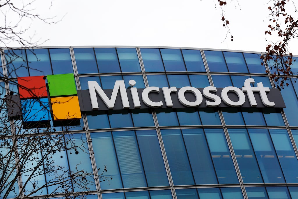 Microsoft has committed to powering all of its data centres in Ireland with 100% renewable energy by 2025. Photograph: Thibault Camus/AP