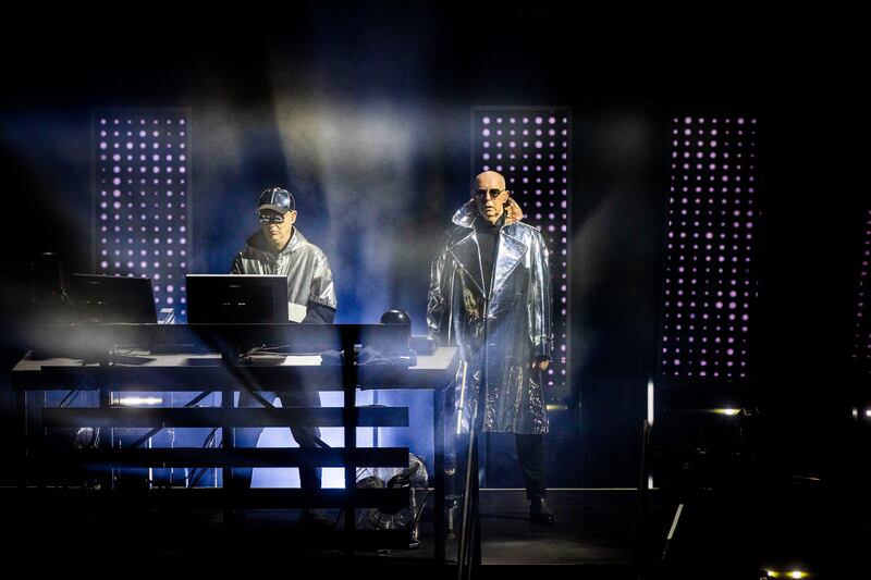 Neil Tennant and Chris Lowe of the Pet Shop Boys performing at 3Arena ,Dublin, in 2023.
Photograph: Tom Honan/The Irish Times.
