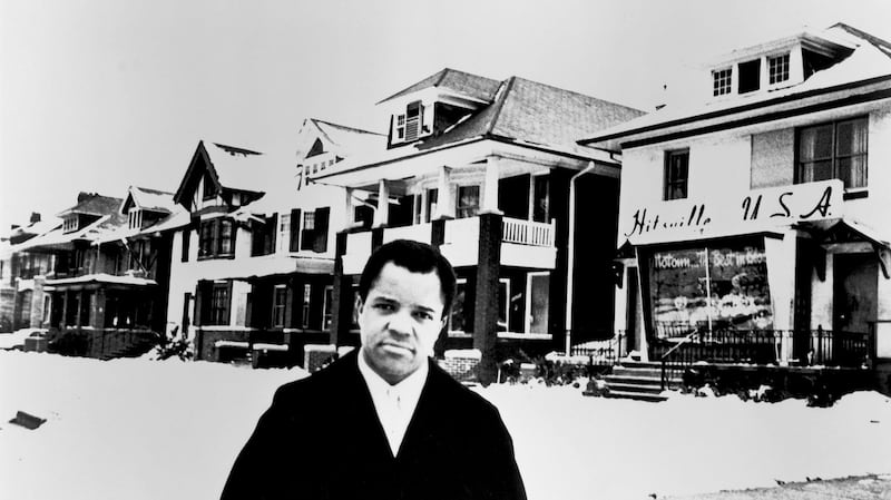 Berry Gordy outside ‘Hitsville USA’, the original headquarters of his company in Detroit, Michigan, circa 1960. Photograph: Reuters/Motown Records