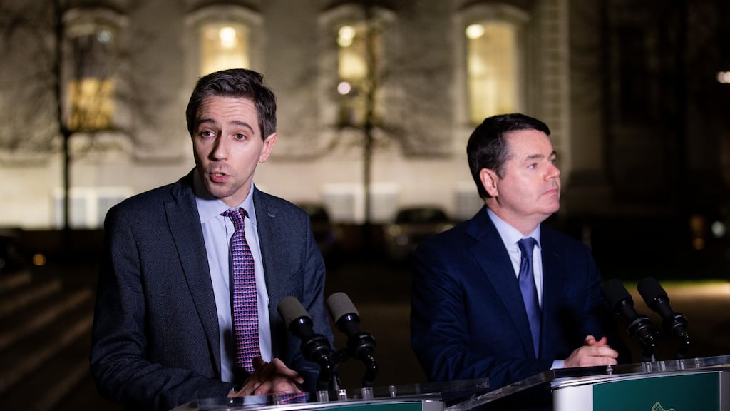 Minister for Health Simon Harris and Minister for Public Expenditure Paschal Donohoe. Photograph: Tom Honan
