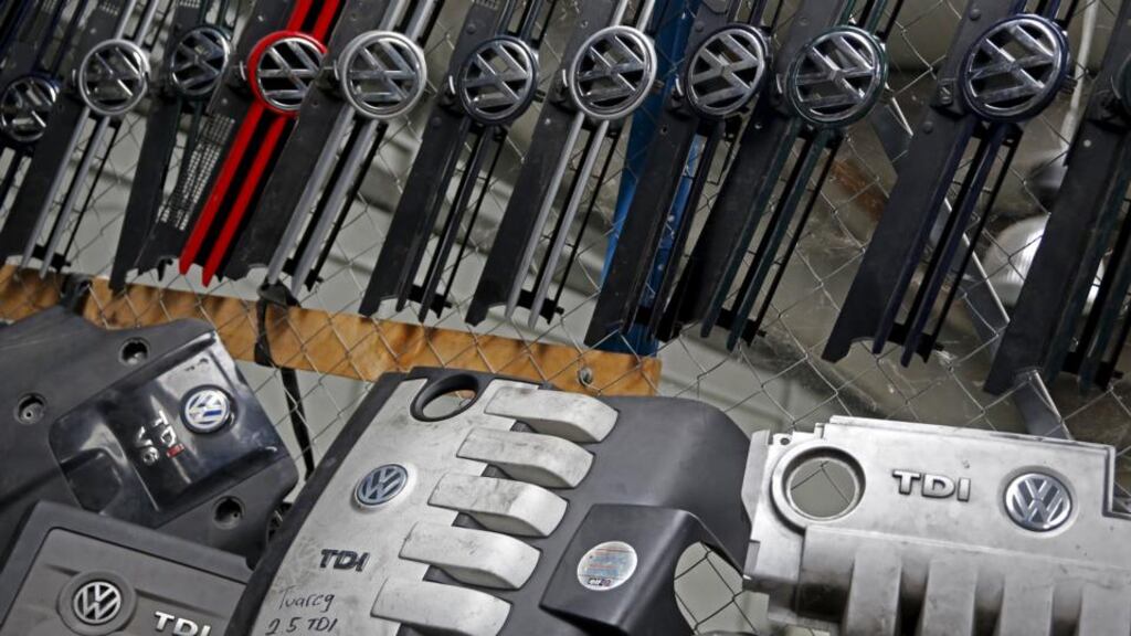 Volkswagen hood masks and covers for diesel TDI engine. “There are serious investigations under way and the focus is now also on technical solutions.” Photograph: Reuters/Dado Ruvic